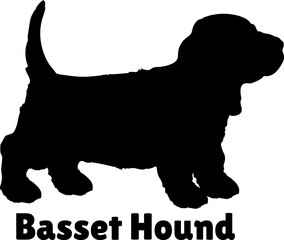 Basset Hound Dog puppies silhouette. Baby dog silhouette. Puppy