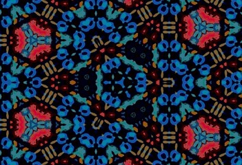 Abstract colorful geometric seamless pattern symmetric kaleidoscope fashion, design
