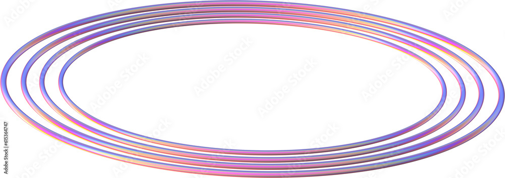 Wall mural 3d abstract metal chrome circle in a surreal style with a transparent background