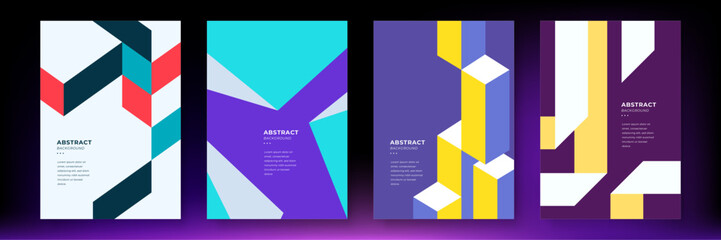 Vector poster colorful colourful background design template with abstract geometric