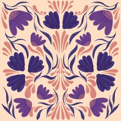 Stylish pattern with plants. Beautiful plants and flowers.Pattern,background