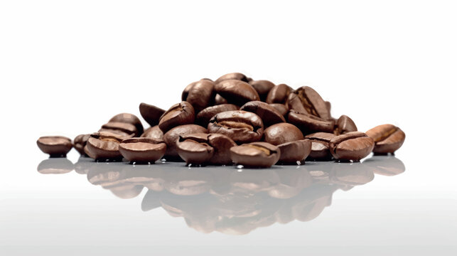 Coffee beans isolated on white background. Vector illustration of coffee beans. Aromatic coffee beans. Coffee drink.