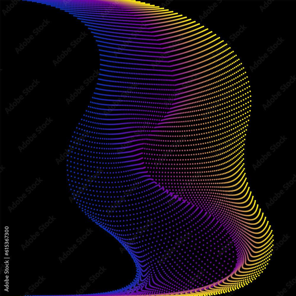 Wall mural abstract polygonal space on a low-field dark background with connecting points and lines. 3d visuali