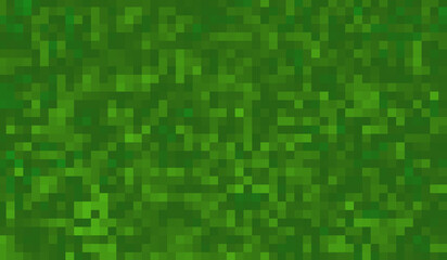 Green seamless pixel background, backdrop, cover, pattern. Green pixel wallpaper. The concept of games background. Squares pattern background. Minecraft concept. Light green background