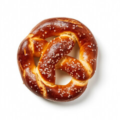 Fototapeta premium Delicious pretzel isolated on white background, generative AI