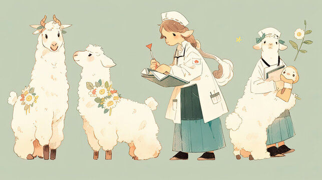 Sheeps & Eid Al Adha Illustration Made with Generative AI