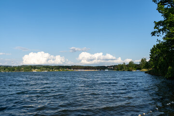 Kryspinów lake near Krakow, Poland. Zalew Kryspinów, lake at Piaski or Kryspinow lagoon man made...