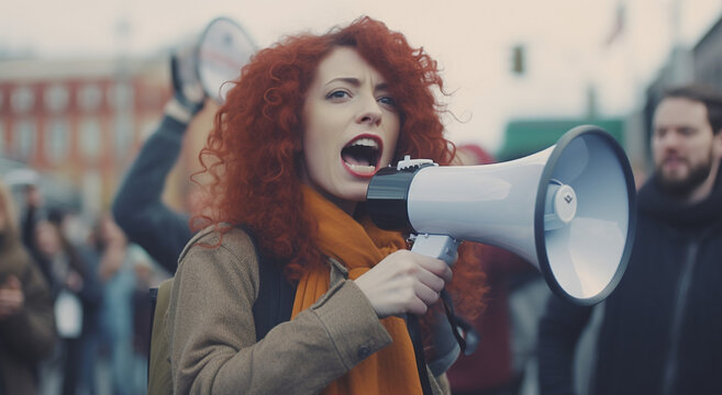 Person Shouting Through Megaphone, Generative Ai