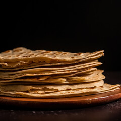 Delicious lavash isolated on solid background, generative AI

