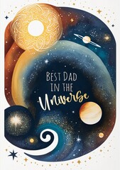 Father's Day Postcard Design A5 Created with Generative AI Tools
