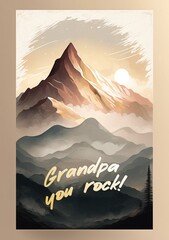 Father's Day Postcard Design A5 Created with Generative AI Tools