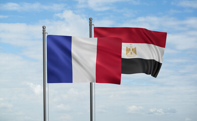 Egypt and France flag