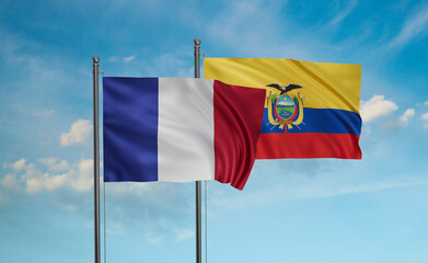 Ecuador and France flag