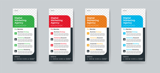 Creative Modern Corporate DL Flyer Design. DL Flyer design. Pink business template for dl flyer. Layout with modern circle photo and abstract background. Creative flyer or brochure concept.Roll up ban