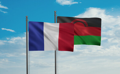 Malawi and France flag