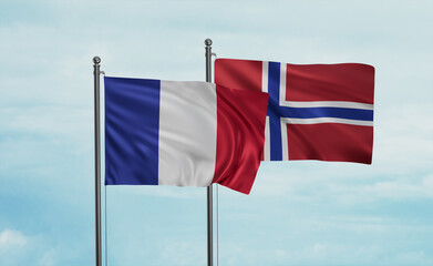Norway and France flag
