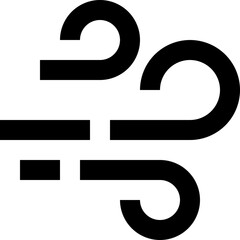 wind black outline icon