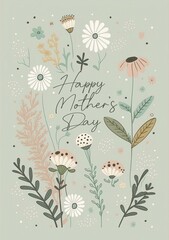 Mother's Day Floral Postcard Design A5 Created with Generative AI Tools