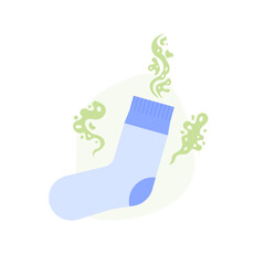Dirty stinky, Smelly socks concept. Vector Illustration.