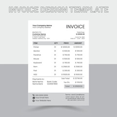  invoice template design Free Vector 