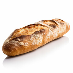 
Delicious baguette isolated on white background, generative AI


