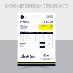 Fototapeta na wymiar invoice template design Free Vector 