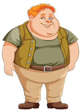 Fat male cartoon character