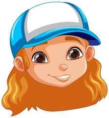 Obraz na płótnie Canvas Girl wearing baseball hat head