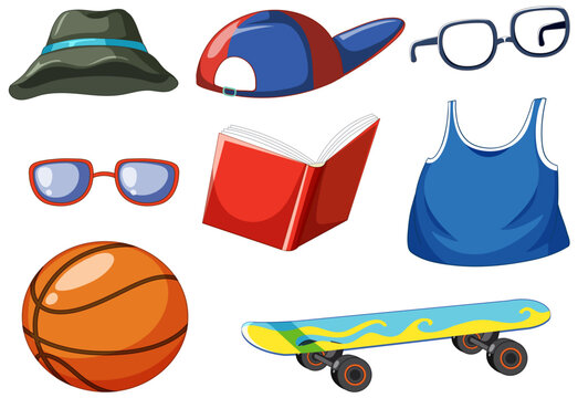 Collection of Boy Objects Vector