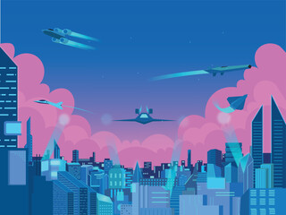 Fototapeta premium night city skyline