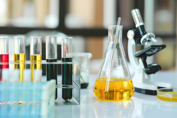 Science laboratory research and development concept.