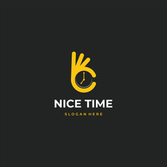nice time logo design modern concept