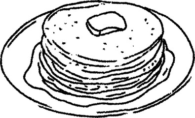 Pancake Symbol For Morning Routine Lifestyle Illustration In Doodle Art Simple Hand drawn Design
