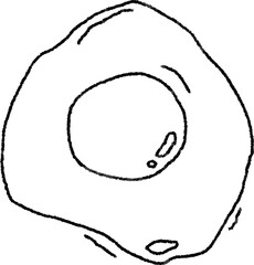 Fried Egg Symbol For Morning Routine Lifestyle Illustration In Doodle Art Simple Hand drawn Design