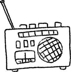 Radio Symbol For Morning Routine Lifestyle Illustration In Doodle Art Simple Hand drawn Design
