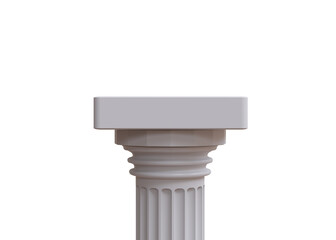 Marble pillar column classic greek isolated on transparent background, PNG.