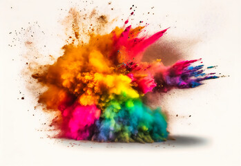 Fototapeta na wymiar colorful powder image color explosion, transparent png