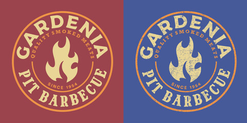 Barbecue Vintage Logo Badge Distressed and Clean