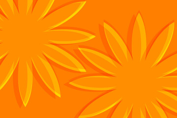Seamless pattern with flowers in orange tones.