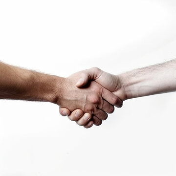 Professional Partnership: Shaking Hands on White Background