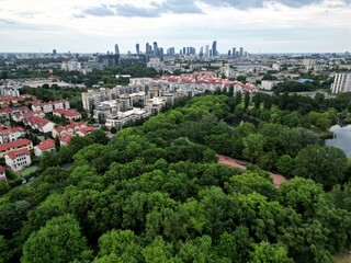 view on the warsaw city 