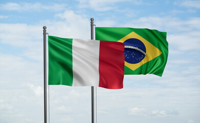 Brazil and Italy flag
