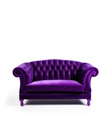 Purple color SOFA. Modern designer chair on white background.