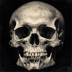 Fototapeta premium skull on black, generative AI, high resolution, 8k