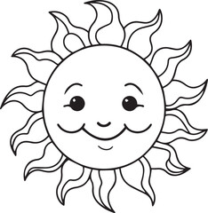 cute Smiling Sun drawing,eps file ready print iso size,sun drawing,For more you can visit my profile