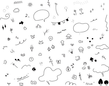 かわいいラクガキ線画