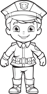 police line drawing coloring page,police coloring book for kids,police silhouette