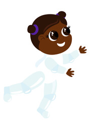 Girl in a space suit.