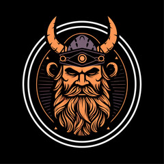 Viking face vector illustration template, suitable for t shirt design, logo design, tattoo design many more.