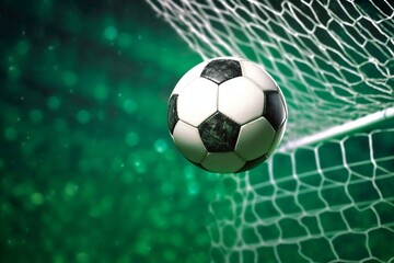 Fototapeta na wymiar Soccer into goal success concept Generative AI